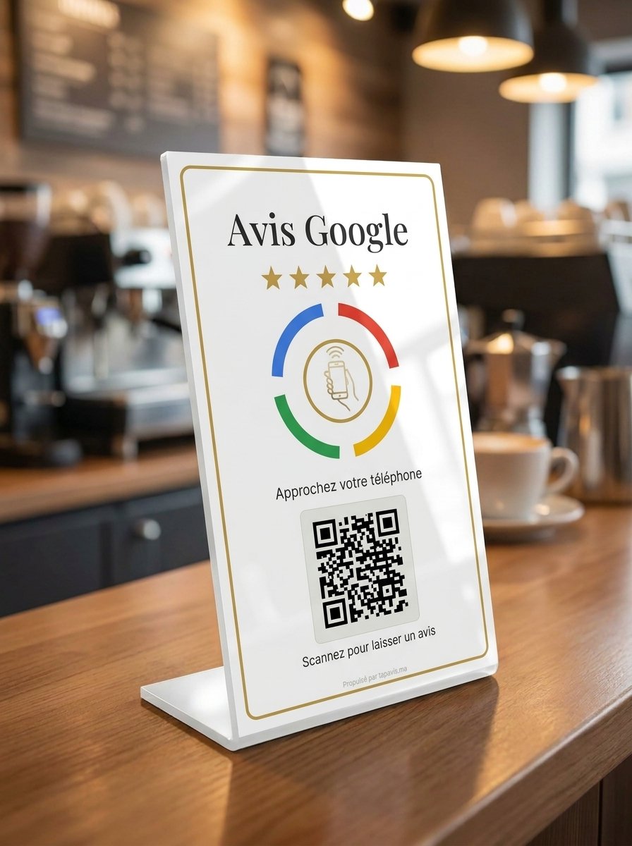Présentoir Avis Google blanc