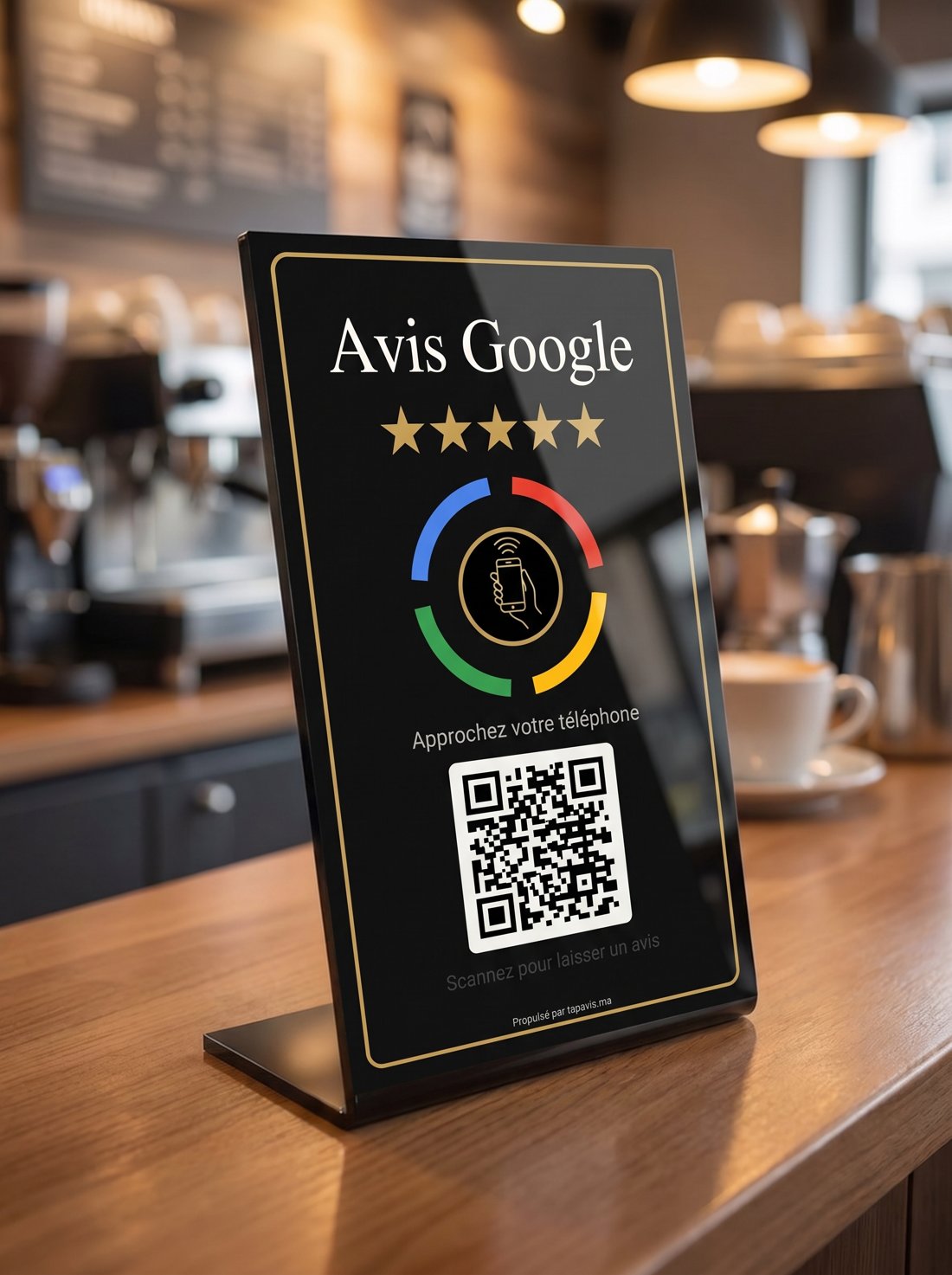Présentoir Avis Google noir