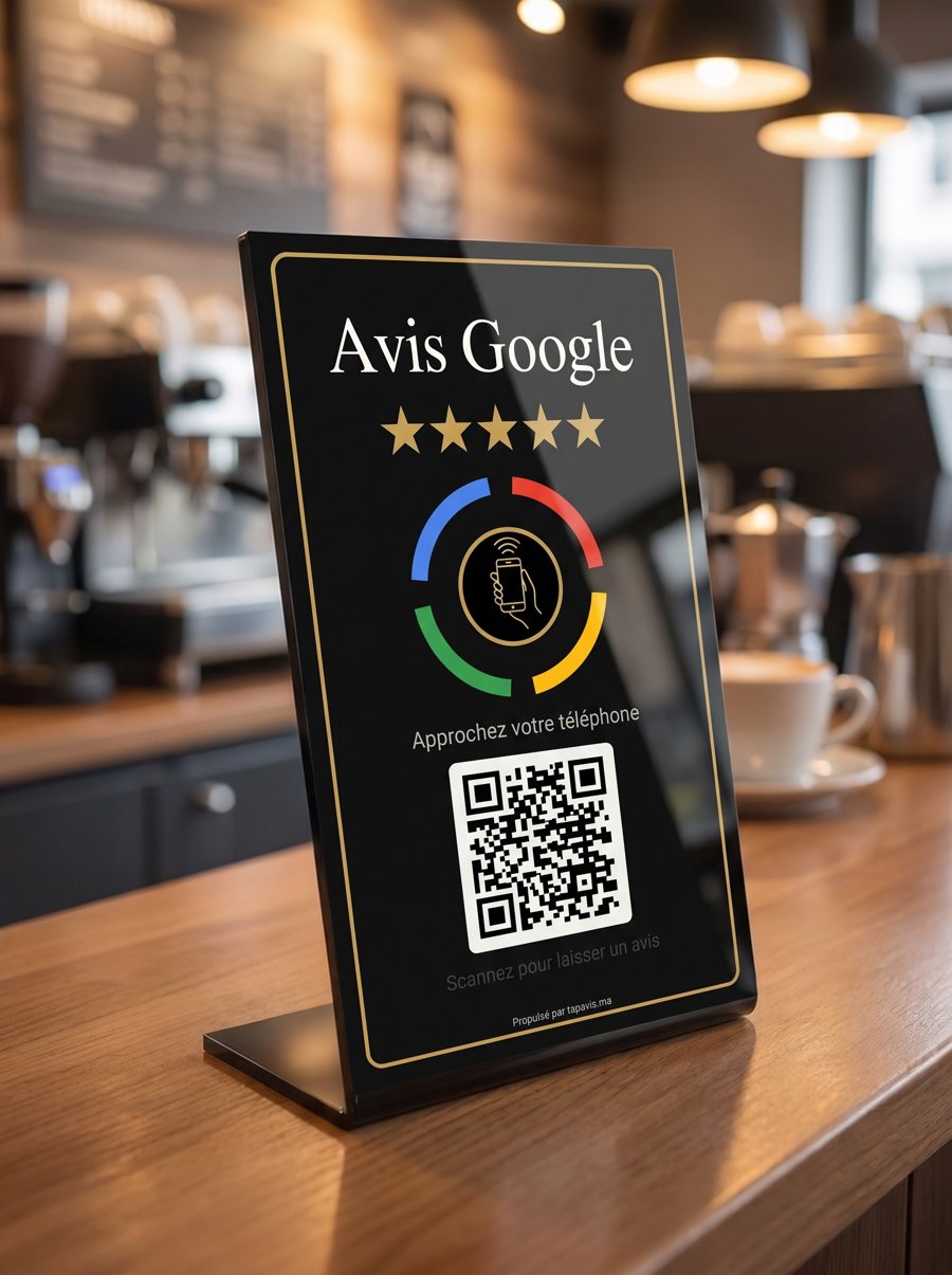 Présentoir Avis Google noir